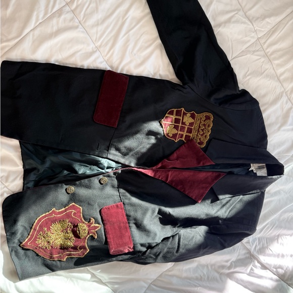 Vintage Sue Wong Black and Burgundy Embroidered Blazer and skirt fit medium - Picture 3 of 6